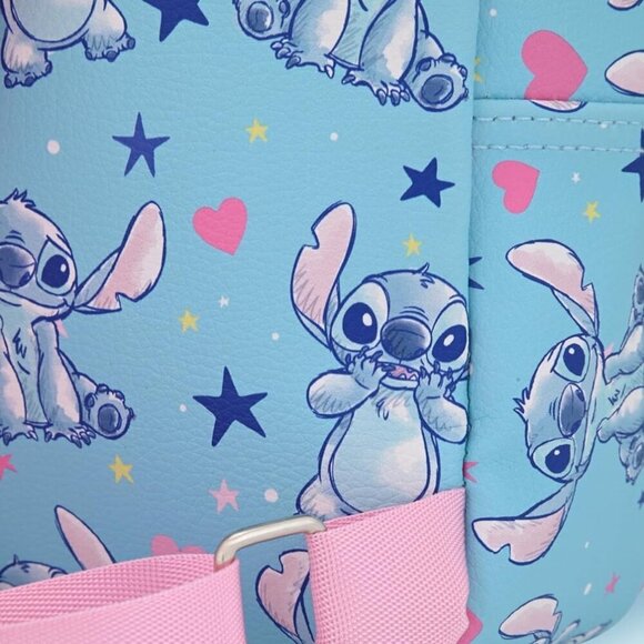 Disney Stitch Mini Backpack PU Leather 10-inch Unisex Casual Shoulder Bag - Picture 5 of 6